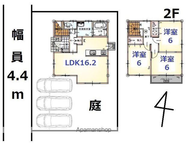 山陽本線 松永駅 徒歩81分 2階建 築8年(3LDK)の間取り写真