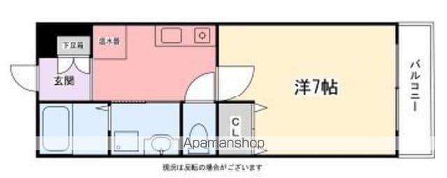 インタービレッジ船丘(1K/3階)の間取り写真