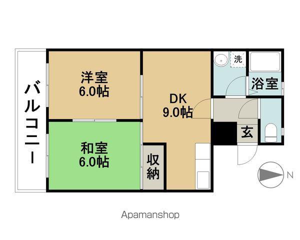 DASETAGENHAUSWALD1(2DK/2階)の間取り写真