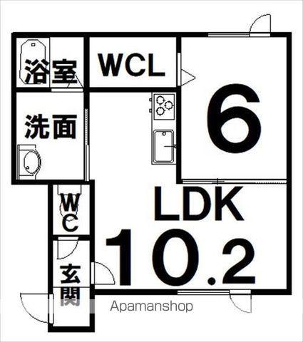 フクシア(1LDK/1階)の間取り写真