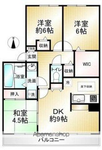フォーレストヒルズⅡA・B棟(3DK/1階)の間取り写真