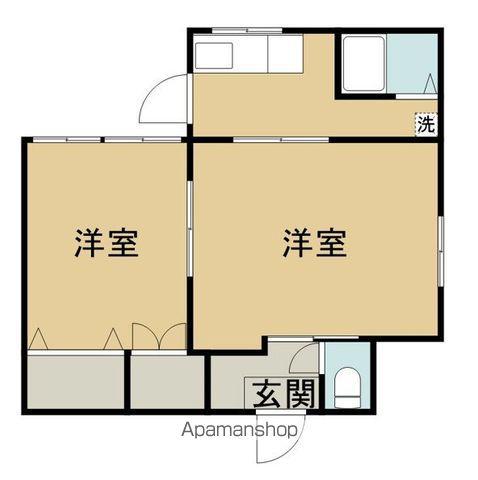 広島県安芸高田市 1階建 築51年(2DK)の間取り写真