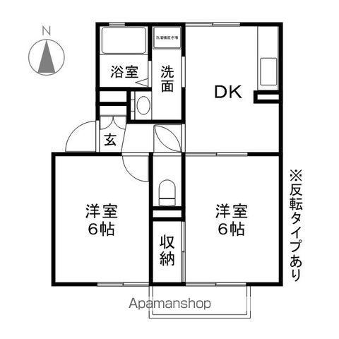 クレープマートル(1LDK/2階)の間取り写真