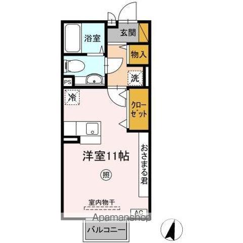 FELICE・青葉の杜A・B(ワンルーム/2階)の間取り写真