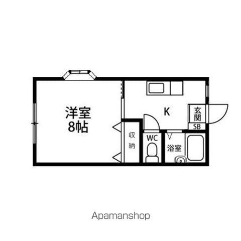 ハイツジョイⅡ(1K/1階)の間取り写真