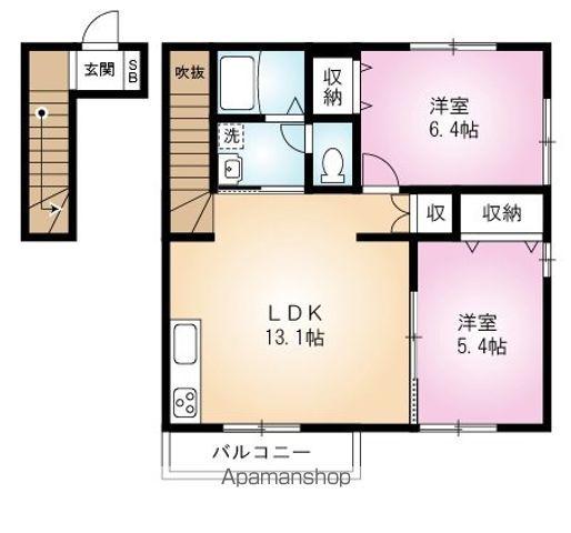 ソラーナC(2LDK/2階)の間取り写真