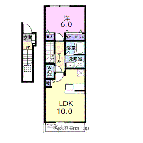 プロムナード神領(1LDK/2階)の間取り写真