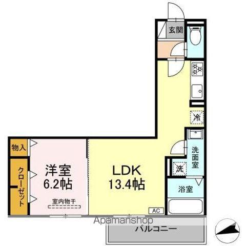 D-HILLS佐藤III(1LDK/1階)の間取り写真