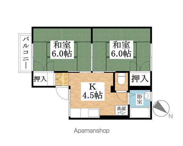 コアハウス(2K/2階)の間取り写真