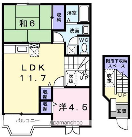 ブランシェ(2LDK/2階)の間取り写真