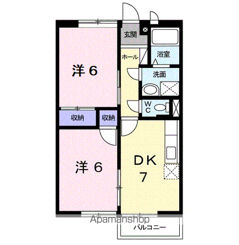 立願寺ハイツ(2DK/2階)の間取り写真