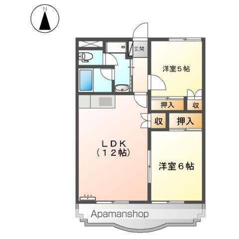 グレイススクエア(2LDK/4階)の間取り写真