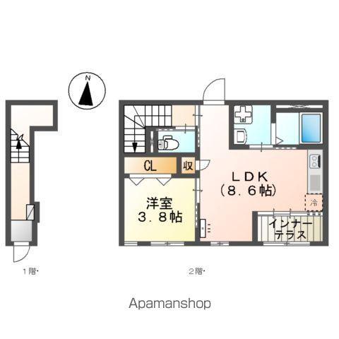 八高線 箱根ケ崎駅 徒歩20分 2階建 新築(1LDK/2階)の間取り写真