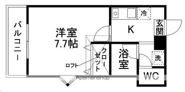 エイシィーヴィラ(1K/1階)の間取り写真