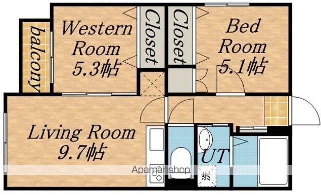 NEST円山(2DK/4階)の間取り写真