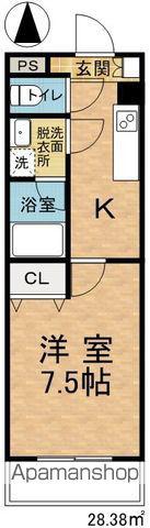 山村マンションⅡ(1K/1階)の間取り写真