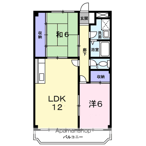 サンライズマンション(2LDK/2階)の間取り写真