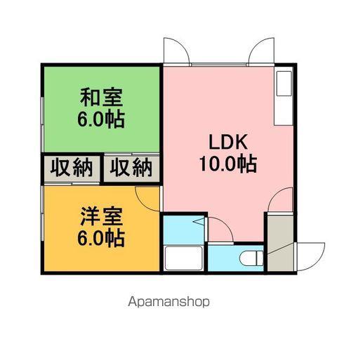 桧葉ハウス(2LDK/2階)の間取り写真