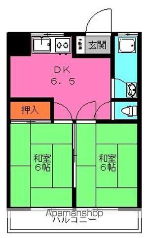 メゾン天神(2DK/2階)の間取り写真