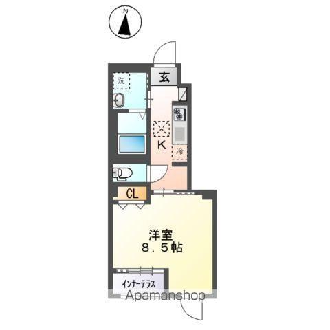 ヒルステージ野方(1K/1階)の間取り写真