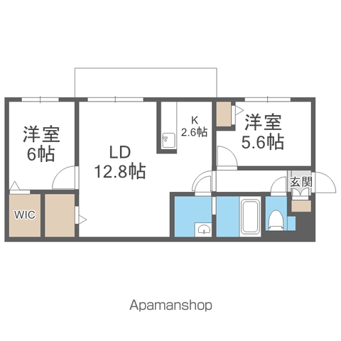 THE MODERN 伏見(2LDK/1階)の間取り写真