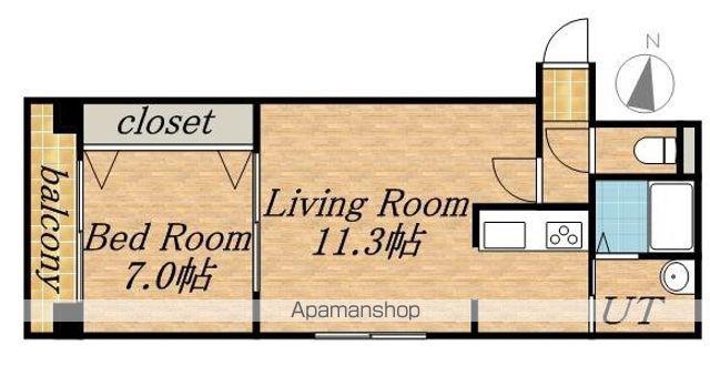 デュ・アンジュ北円山(1LDK/2階)の間取り写真