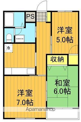 朝日ハイツ(3K/2階)の間取り写真