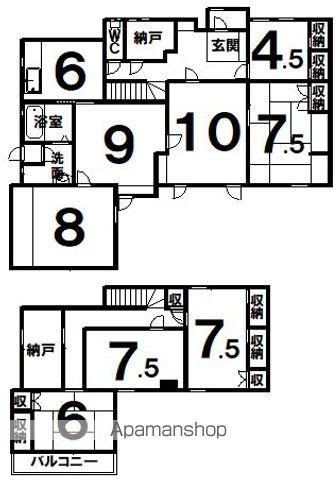 根室本線 釧路駅 バス乗車時間:32分 清明小学校バス停で下車 徒歩5分 2階建 築57年(6LDK)の間取り写真