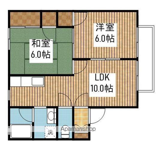 フルーヴ松波(2LDK/2階)の間取り写真