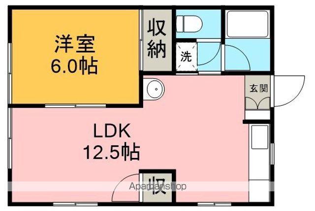 キャッスル泉(1LDK/1階)の間取り写真