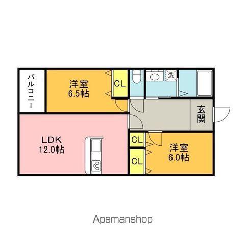 パサージュ川宮KⅡ(2LDK/1階)の間取り写真