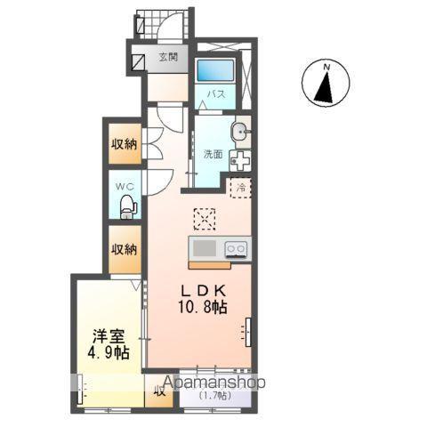 安養寺アパート(1LDK/1階)の間取り写真