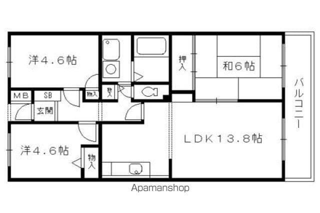 レオパルド(3LDK/3階)の間取り写真