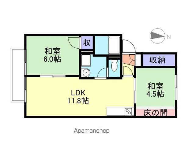 ジャスティス藤(2LDK/2階)の間取り写真