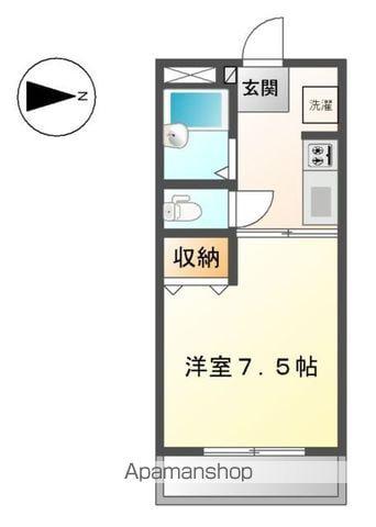 パープルメゾン2(1K/1階)の間取り写真