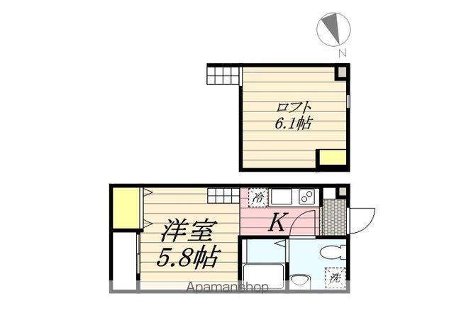 AILES(ワンルーム/2階)の間取り写真