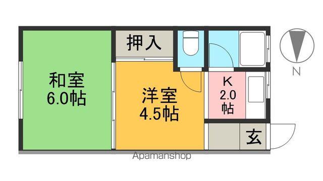 メイポールⅠ(2K/2階)の間取り写真