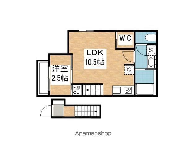 RISE吹上(1LDK/2階)の間取り写真