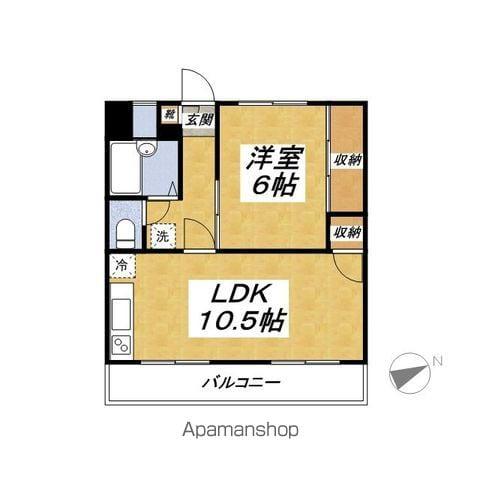 メゾン高松2号棟(1LDK/3階)の間取り写真