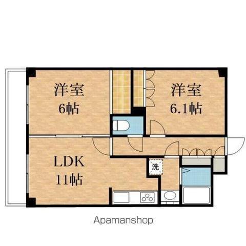 メゾン渡辺(2LDK/3階)の間取り写真