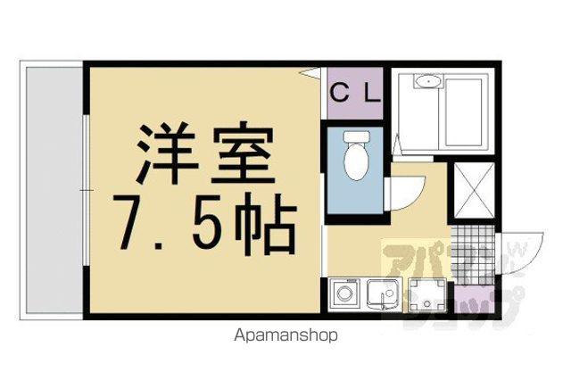 マンション三坊庵(1K/4階)の間取り写真