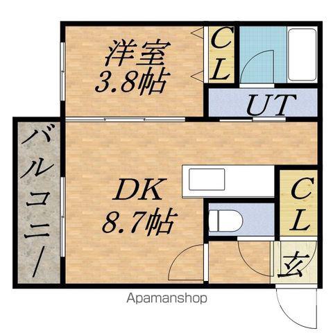ペルージュ麻生(1DK/1階)の間取り写真