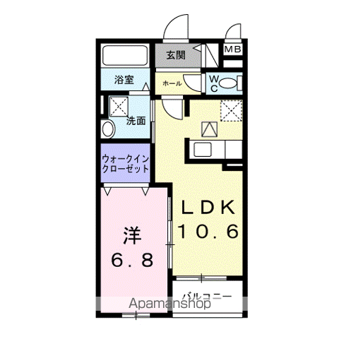 ヴェールフォンセ(1LDK/1階)の間取り写真
