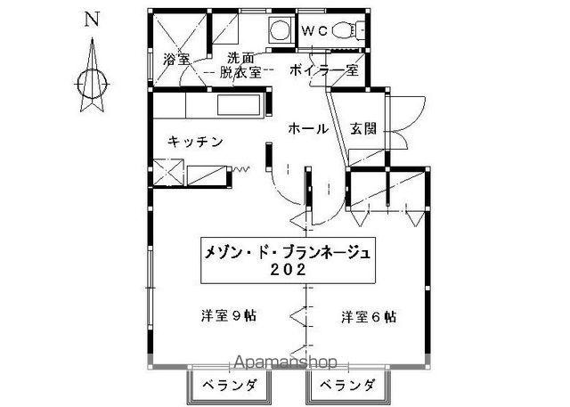 メゾン・ド・ブランネージュ(2K/2階)の間取り写真