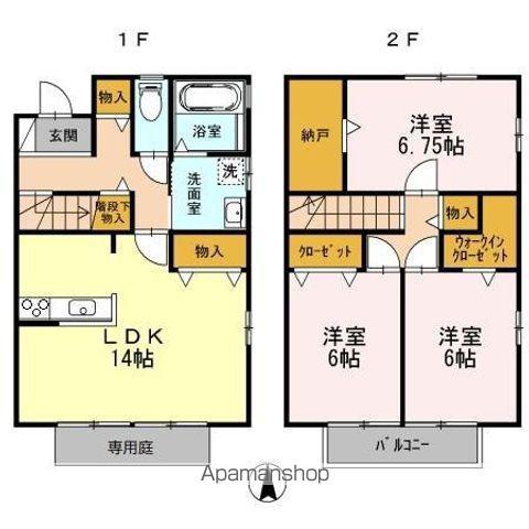 ロイヤルガーデン B(3LDK)の間取り写真