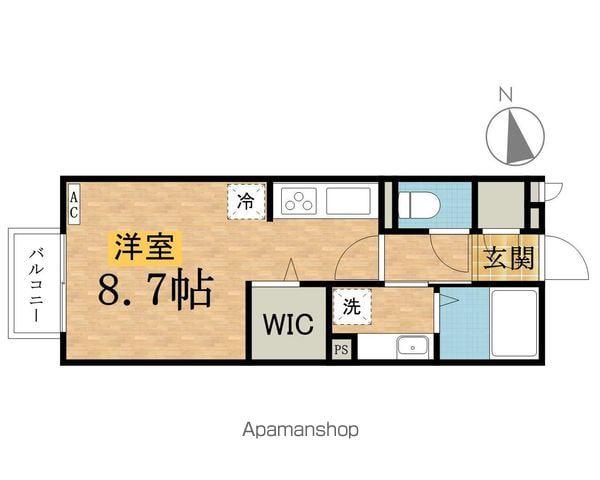 八高線 北八王子駅 徒歩2分 2階建 築7年(ワンルーム/2階)の間取り写真