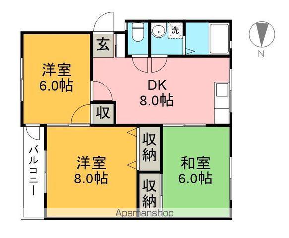 シティ次郎丸(3DK/1階)の間取り写真