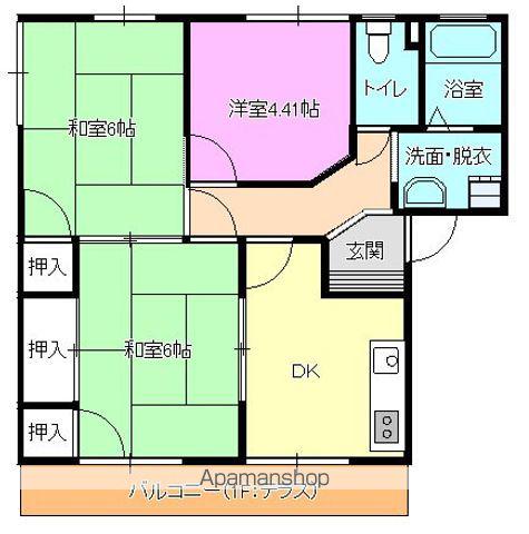 玖村ハイツA(3K/2階)の間取り写真