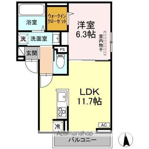 RESUA向中野 B棟(1LDK/3階)の間取り写真