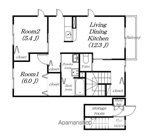 シャーメゾンKISHIOKA(2LDK/2階)の間取り写真